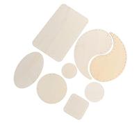 TOMETURE 8pcs DIY Wooden Boards with Multi-Holes Sturdy Surface Wooden Slices for Handicrafts and Making Decorations, Easy to Stain Oval Round Wall Hanging Decoration Pieces