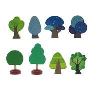 TOMETURE 8pcs Miniature Railway Trees: Wooden Trees DIY Model Train Scenery Accessories - Track Scene Decorations for School Projects, Party Favors