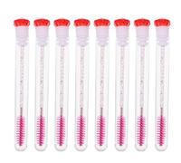 TOMETURE 8pcs Red Acrylic Eyelash Comb Set with Unique Shaped Comb for Even Gliding through Lashes, Mascara Brushes for Precise Eye Makeup Application