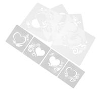 TOMETURE 8pcs Valentine's Heart Shape Graffiti Stencils Reusable Painting Templates for Wall Art and DIY Crafts, Hollow Drawing Stencils for ’s Decorative Painting