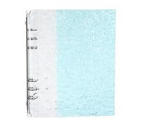 TOMETURE A5 6 Ring Binder Cover, Gradual Pattern Binder Shell, Plastic Metal Ring Notebook Cover for Planner Journal, School Office Organizer Blue