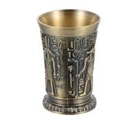 TOMETURE Ancient Egyptian-Style Stylish Wine Cup Zinc Alloy Metal Retro Liquor Holding Cup with Relief Patterned Sculpture Design Easy to Clean Wear-Resistant for Home Decor