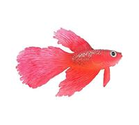 TOMETURE Artificial Cup Glowing Decor Silicone Fish Betta Suction Tank Attachment, Red Glowing Effect Ornament for Decoration Fresh Saltwater Aquariums Tanks