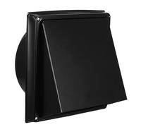 TOMETURE Backdraft Damper Vent, 6 Inch Stainless Steel Dryer Vent Cover, Exterior Wall Hood, Cushioned Gravity Flap, Anti-Rust External Wall Grille Black