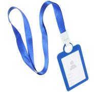TOMETURE Badge Holders for Lanyards with Blue Soft Silicone Material, Anti-wear and Card Protecting Features, for Office Staff and Factory Workers Using Name Or Credit Cards