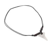 TOMETURE Beaded Shark Tooth Necklace for Surfing Adventures and Beach Outings Adjustable Length Retro Bohemian Style Made of Plastic and Resin Wood for Men and Women