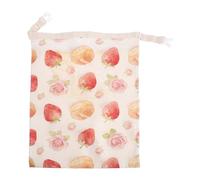 TOMETURE Beeswax-Lined Bread Storage Bag for Homemade Sourdough, Reusable Cotton, 2-Layer Fresh-Keeping Sack, 16.7 x 12.8 in, Strawberry & Rose Pattern Pouch