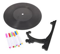 TOMETURE Blank Vinyl Record DIY Graffiti Decoration, Vintage Black Plastic Music Tabletop Decor No Burrs, for Room Decorations and Other Events