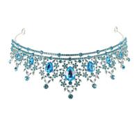 TOMETURE Blue Tiara for Women Featuring Vintage Baroque Style, Comfortable Fit, and Lightweight Structure, as Wedding Hair Accessories a Wedding Hair Crown for Brides and Adult