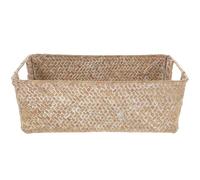 TOMETURE Bread Basket White Washed Multi-function Storage Container for Home Supply Convenient Fruit Basket Natural Material for Kitchen Snack and Household Organization
