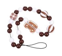 TOMETURE Cartoon Bear Beads Mobile Phone Lanyard with Plastic Material Wearable on Hands Convenient Installation Anti Lost Phone Chain and Camera