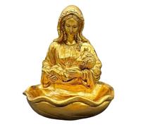 TOMETURE Catholic Holy Water Font: Religious Virgin Mary Holy Water Bowl - Resin Tabletop Ornament - Blessed Mother Statue for Catholic, Home, Church Decor, Baptism Decoration