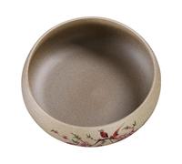 TOMETURE Ceramic Tea Cup Washing Bowl Made of Crude Pottery with Spotless Appearance and Reasonable Design, Tea Accessory for Parties and Banquets in Classic Khaki Color