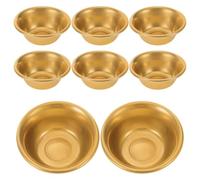 TOMETURE Copper Buddhist Bowls 8Pcs Mini 2-Inch Solid Copper Offering Cups for Prayer and Ritual Ceremonies
