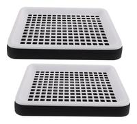 TOMETURE Corner Litter Tray and Detachable Grids Pp Large Storage Space Black 2pcs with Double-layer Design Small Pet Training Toilet Rabbit for Hamsters and Rabbits