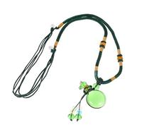 TOMETURE Creative Aromatherapy Pendant Necklace with Colored Glass Essential Oil Container, Braided Rope Design for Durability and Delicate Fashion Style, for Everyday Wear