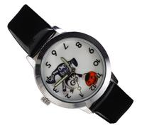 TOMETURE Creative Artificial Leather Strap Skull and Halloween Watch with Large Dial Easy to Read Display, Black Zinc Alloy Case, for School Party and Ghost Festival Accessories