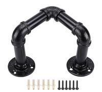 TOMETURE Creative Black Iron Wall Mounted Towel Rack Screws, Scratch-Resistant and Smooth Surface Clothes Hanging Storage Shelf for Bathroom and Kitchen