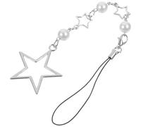 TOMETURE Cute Phone Charm Star Keychain Strap with Silver Alloy Material and Firm Attachment, Unique Decorative Effect for Camera and USB Flash Drive, Present Option