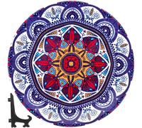 TOMETURE Decorative Plate Multi-functional Ceramic Bohemian Smooth and Safe with Mandala Flower Design Food Serving Plate for Banquet and Bakery Use