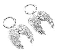TOMETURE Detachable Angel Wing Boot Charms 2pcs Silver Zinc Alloy Stylish Shoe Accessories for Daily Life and Romantic Dates