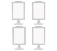 TOMETURE Double Sided Standing Picture Frame for Tabletop Display, Preserve and Protect Photos 4pcs White Simple Style Gallery Wall Frame for Home Décor
