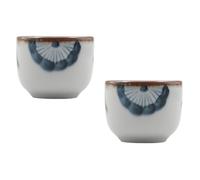 TOMETURE Elegant Japanese Style Ceramic Sake Cups 2pcs with Floral Pattern 35ml Capacity Multifunctional and Simplistic Design for Home and Tea Party