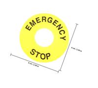 TOMETURE Emergency Stop Button Warning Ring Safety Sticker 22Mm Yellow 8Pcs for Industrial Emergency Switch Applications