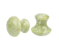 TOMETURE Face Massager 2pcs Green Jade Mushroom-shaped Scraping Massage Tool for Neck and Facial Skin Relaxation