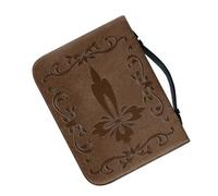 TOMETURE Faux Leather Book Storage Bag Bible Cover Case Handle for Carrying Books Church Study Scripture Journal Case Dark Brown
