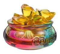 TOMETURE Feng Shui Money Decorative Treasure Basin with Accessories Rock Crystal Multi-Functional Decoration to Enhance Prosperity for Offices and Living Rooms