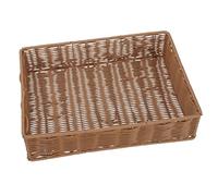 TOMETURE Fruit Basket Woven from Rattan, 15Inch Rectangular Multi-Purpose Storage for Bread and Sweets, Suitable for Family Kitchen and Bakery Display