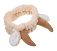 TOMETURE Goat Headband for Women Face Wash and Skincare Makeup Removal, Flannel Material Comfortable Bath Headband Cattle Horn Shape, for Winter and Spa Use