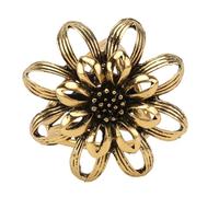 TOMETURE Golden Flower Shape Three-ring Scarf Clip Made of Sturdy Alloy, Simple and Modern Shawl Ring to Fasten Scarves for Banquet and Party Accessories