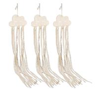 TOMETURE Hair Bow Organizer with Wooden and Cloth Material Multi-Purpose Hair Accessories Holder 3pcs Beige for Door and Wall Decoration in Nursery Or Bedroom