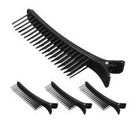 TOMETURE Hair Clips Hairdressing Section Clips Plastic Wedding 4pcs Black with Strong Grip and Versatile Use for Makeup Setting in Hair Styling