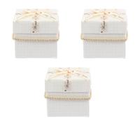 TOMETURE Holiday Boxes Paper and Plastic Material Square 3pcs Light-colored Handy and Long-time Use for Candies and Crafts for Christmas Parties and Birthdays
