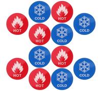 TOMETURE Hot and Cold Water Labels 6 Pairs Self-Adhesive Acrylic Stickers Temperature Differentiation Signs for Water Heaters and Walls Suitable for Dormitories and Public Bathhouses