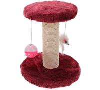 TOMETURE Indoor Cat Scratching Post Sturdy Structure Random Color with Sisal and Plush Material and Balanced Design Protects Furniture, Includes Bell for Kitten and Cat Relaxation