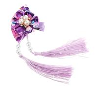 TOMETURE Japanese Style Hair Accessories Kimono Hairpin with Tassel Design Comfortable Fabric and Metal Hair Clip and Women Paired with Traditional Attire like Kimonos and Hanfu