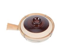 TOMETURE Korean Stone Pot Clay Pot 0.5L with Lid and Wire Handle Versatile Cooking Methods for Travel and Family Use
