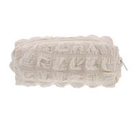 TOMETURE Large Capacity Beige Polyester Makeup Bag Pencil Case with Easy to Carry Design, Versatile Usage for Work and Study, Fashionable and Unique Soft Pouch for Women