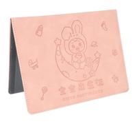 TOMETURE Leather Birth Certificate Cover Case, Document Protector Pink Rabbit Design, Sturdy Birth Certificate Holder for Newborn Milestones and Record Keeping