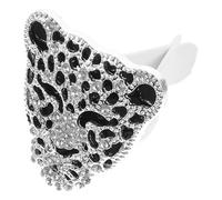 TOMETURE Leopard Small and Delicate Design Clip Silver Metal and Crystal Material Multipurpose Car Aromatherapy Clip Decorating for Car Air Outlet