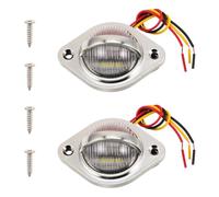 TOMETURE License Plate Light for Outdoor Adventures and DIY Installation 2pcs Waterproof Silver Abs with Rounded Shape, Stylish Elegant Design for Trailer and Vehicle