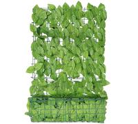 TOMETURE Lifelike Green Leaf Fence Artificial Scindapsus Aureus Plastic Decorative Fence Panel for Garden and Balcony Outdoor Decoration, Practical No Odour Greenery Wall for Scene Layout
