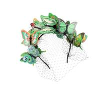 TOMETURE Lightweight Plastic Bridal Headband with Three-dimensional Green Insect Motif, Non-fading Veil Hair Band for Women, for Weddings and Party Accessories
