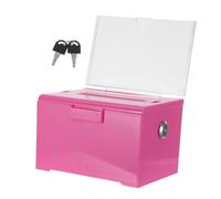 TOMETURE Lockable Pink Acrylic Suggestion Box for Schools and Events