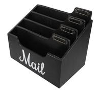 TOMETURE Mail Easy with Desk Compartments Organizer Desktop to Wooden Multiple for and , Versatile Storage Box with Rustic Design Clean Basket for Paper Office Home