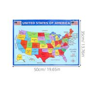 TOMETURE Map of Usa Classroom Educational Poster with Wear-resistant UV Paper and Vibrant Colors Geography Map for Learning in Classrooms and Bedrooms Artistic Touch for Wall